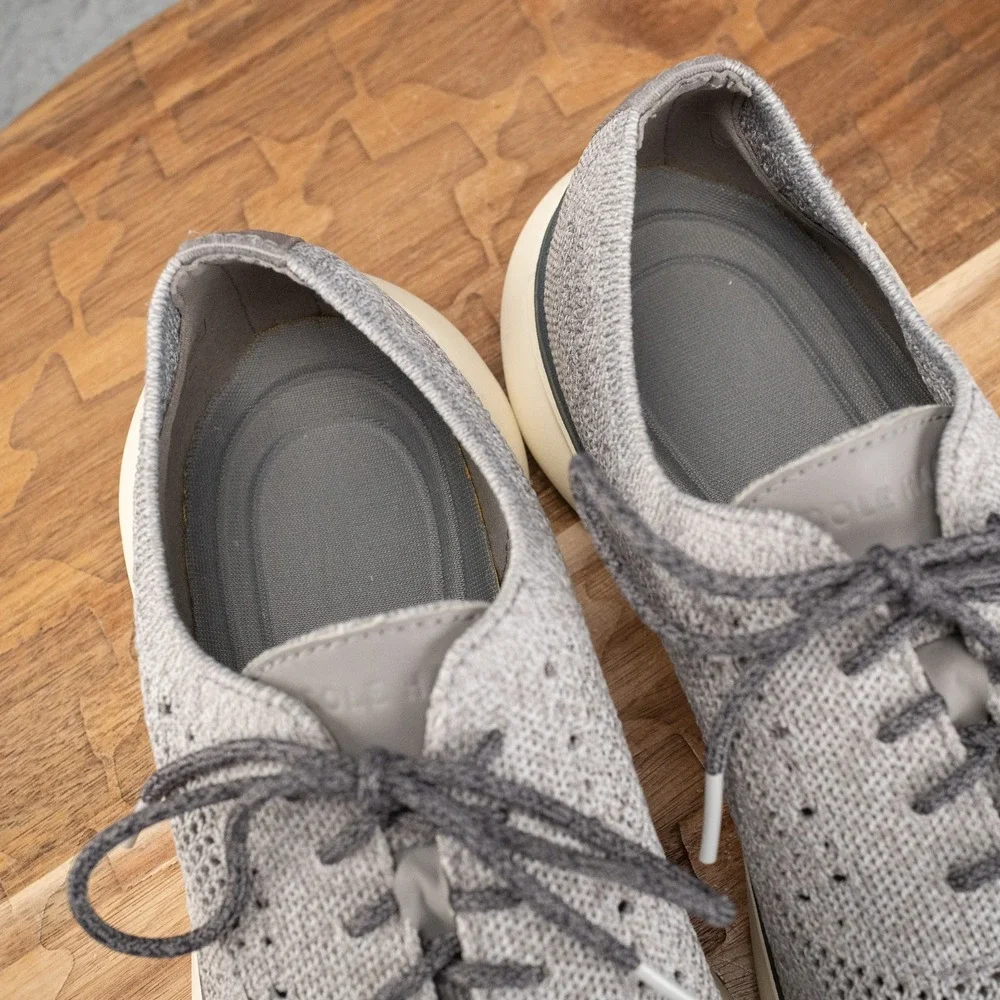 Cole Haan Grand Troy Mens Size 9 (M) Wingtip Oxford Cool Gray Knit Casual Dress